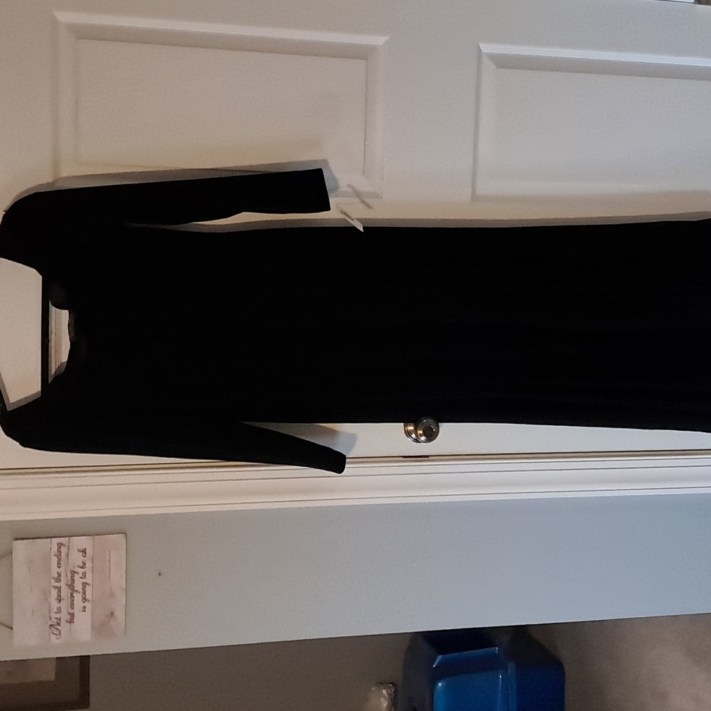 Black velvet Evening gown Large
